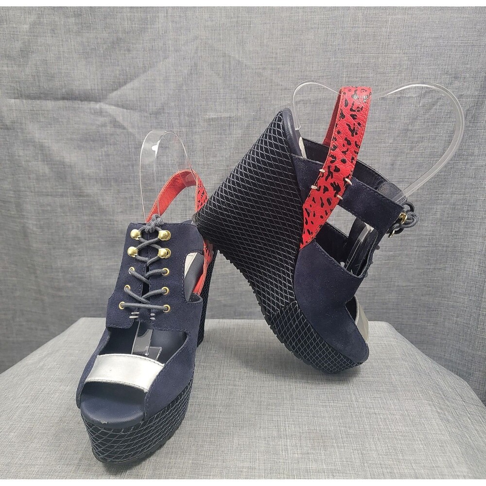 Adidas X Opening Ceremony Lace-Up Platform Wedge Sandal Suede Open-Toe Womens 9